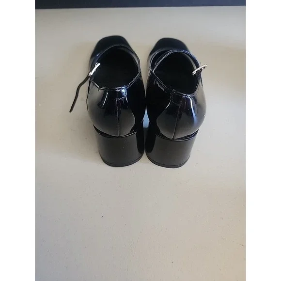 MARC FISHER Palie Mary Jane Block Heels, Faux Black Patent Leather, Women's 6.5 - Picture 3 of 8